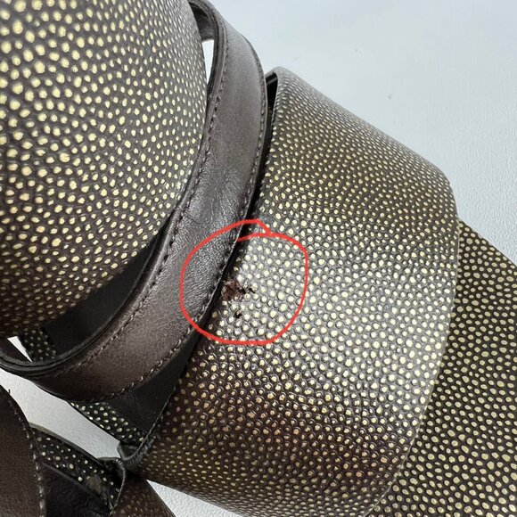 Cole Haan Womens NikeAir Strappy Heeled Sandals Brown Speckled Leather size 8.5B - Picture 9 of 13